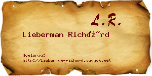Lieberman Richárd névjegykártya